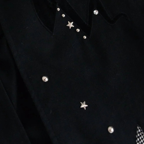 Vintage Eric Ryan Black "Stars & Bolt" Design Open Face Blazer - Picture 12 of 13